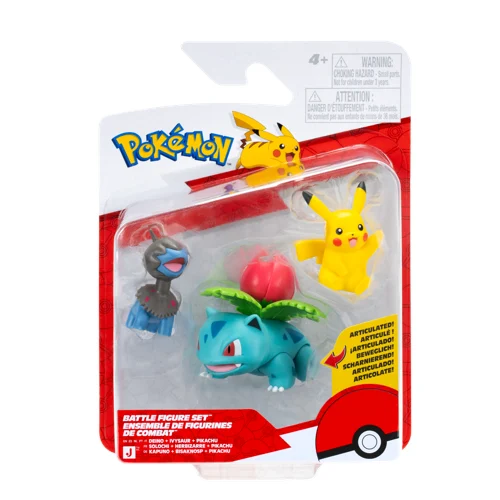 Pokemon Battle Figure Set Deino, Pikachu & Ivysaur