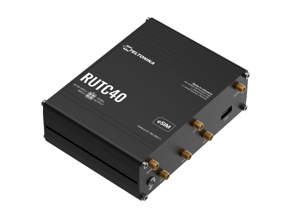 Teltonika RUTC40 - Trådlös router - WWAN 4-ports-switch - 1GbE, PPP Dubbelband - 3G, 4G, 2G - DIN-skenmonterbar, väggmonterbar, bordsmonterbar
