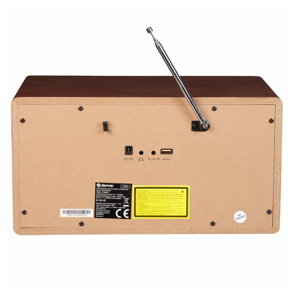 DENVER MDA-525DW - Ljudsystem - 2 x 50 Watt - mörkt trä, bild 3