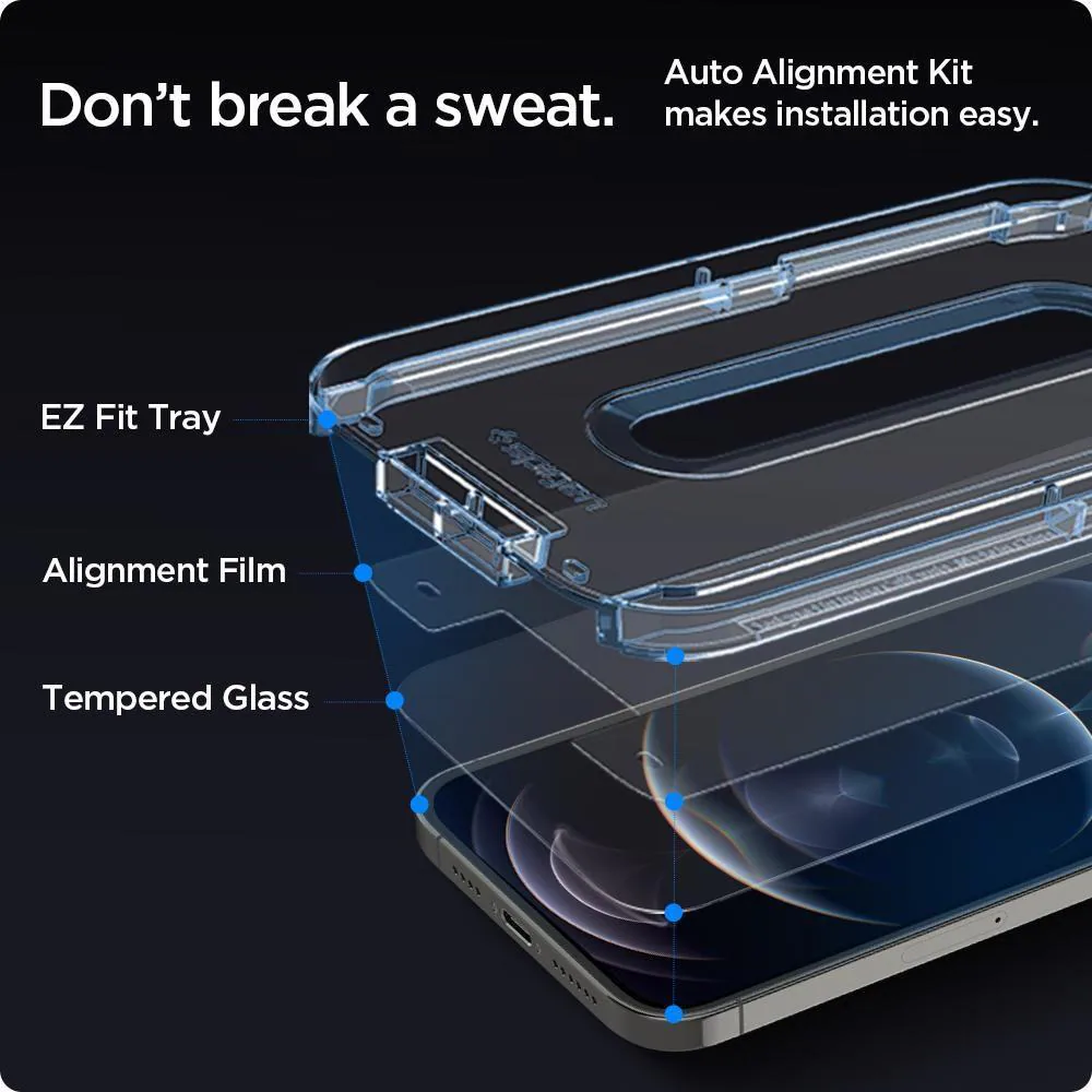 Spigen Glas.tR EZ Fit härdat glas för iPhone 12 / iPhone 12 Pro - 2 st., bild 3