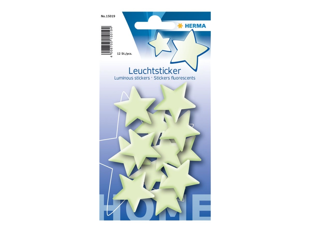 HERMA HOME - Dekorationsbindemedel - mini stjärna - 3.7 x 3.7 cm - permanent - plast (paket om 12)