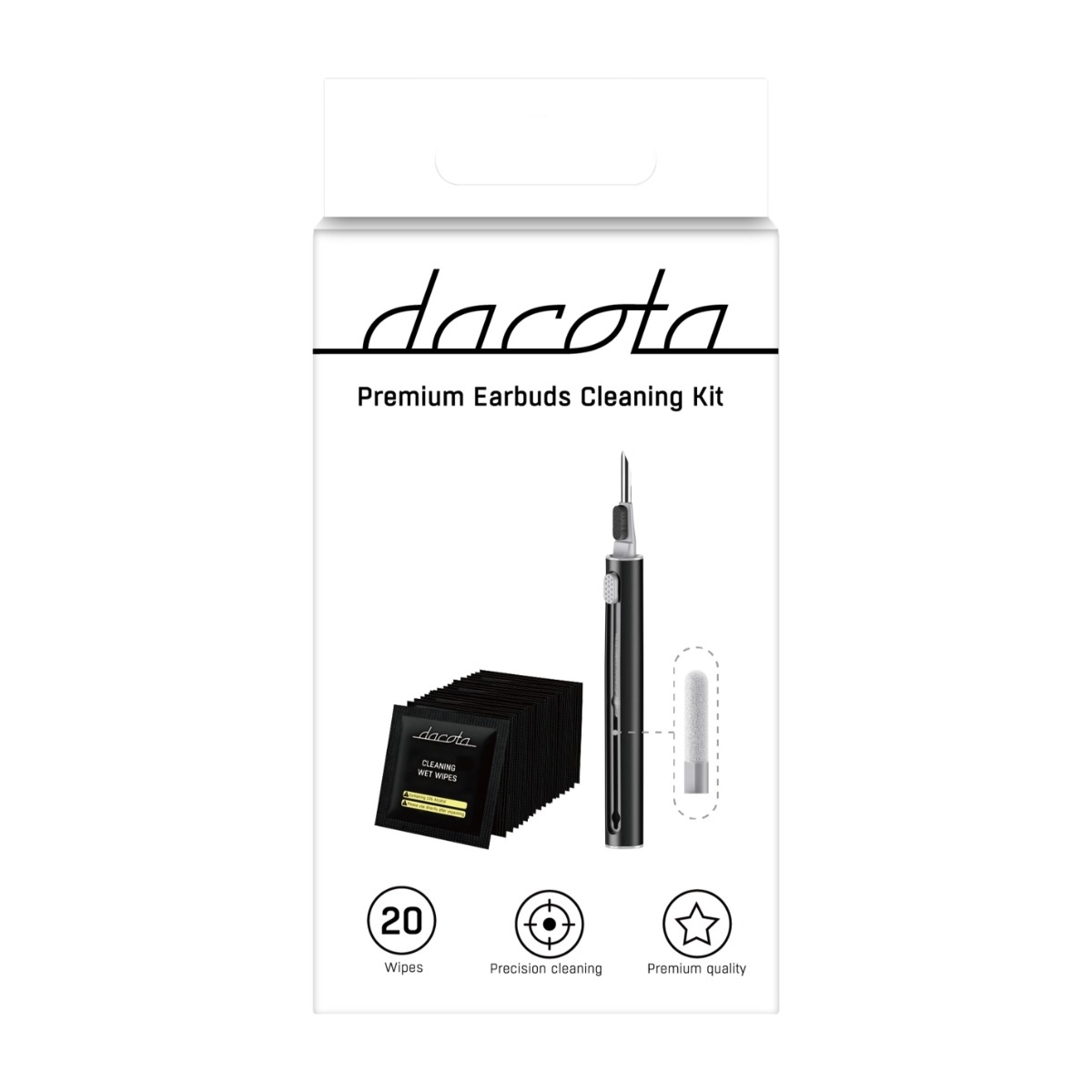 Dacota Premium rengöringskit för öronsnäckor, svart