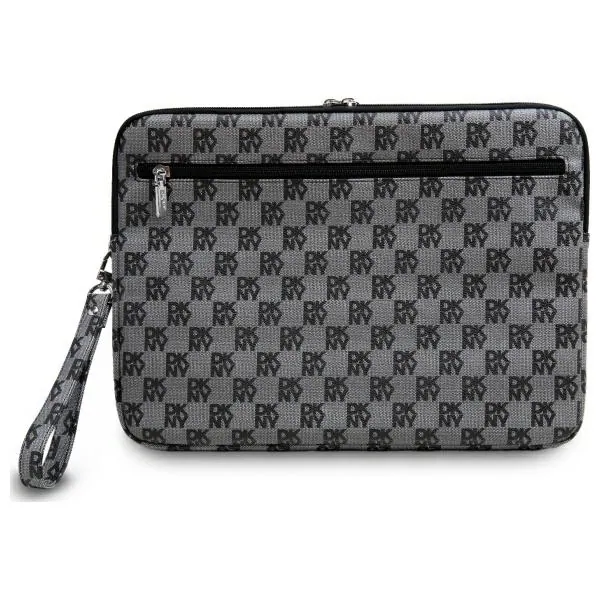 DKNY Fodral för bärbar dator 14" med rutmönster och tryckta ränder - Svart, bild 3