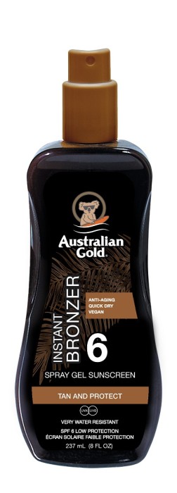 Australian Gold SPF6 Spray Gel With Bronzer 237 ml