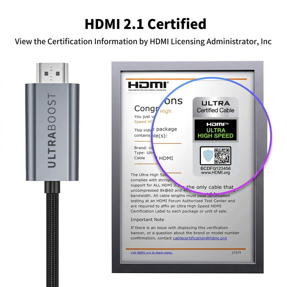 Tech-Protect UltraBoost USB-C HDMI 2.1 60 Hz videokabel 300 cm – grå, bild 5