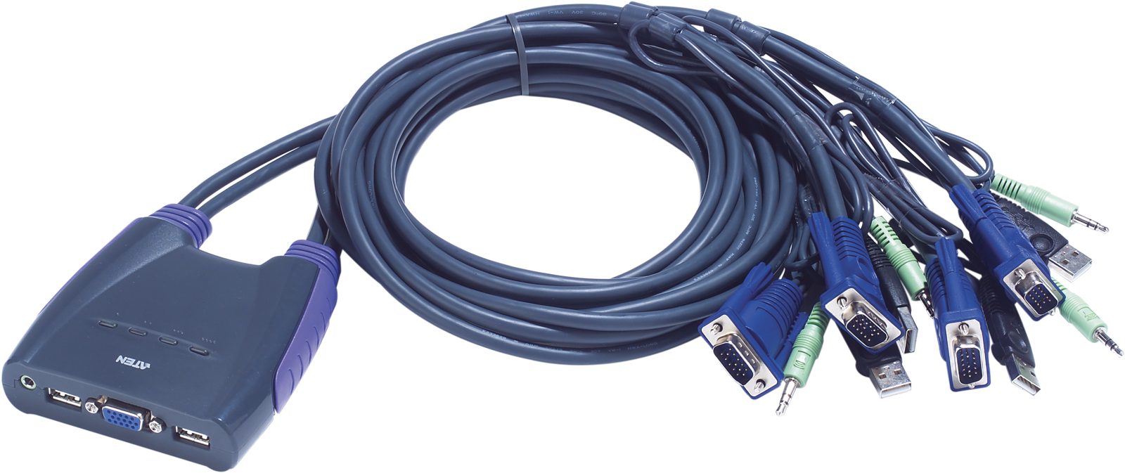 Systemswitch Aten CS64US, 4-vägs KVM, VGA, USB, ljud, bild 2