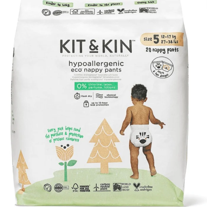 Kit & Kin Eco Nappy Pants Size 5 (12-17kg) 20 st