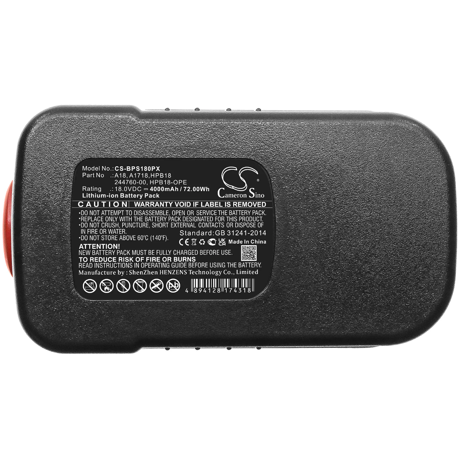 Batteri till Elverktyg för Black & Decker BDGL1800, BDGL18K-2, XTC183BK m.fl., bild 5