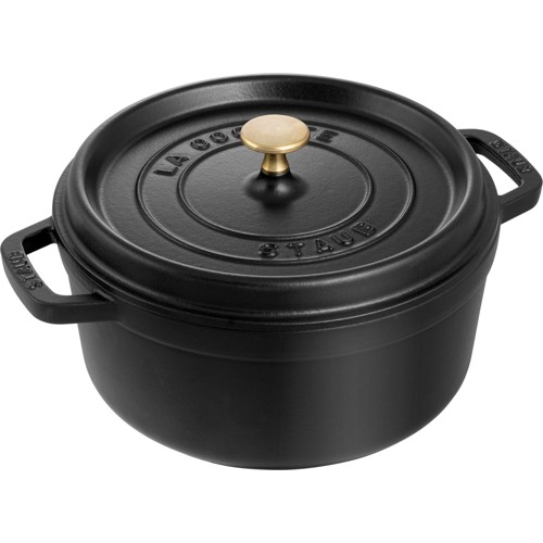 Staub La Cocotte, Gryta/bakform, Rund, Gjutjärn, Keramik, Gas, Halogen, Induktion, Svart, -20 – 260 °C