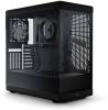 Hyte Y40 Black Miditower, ATX, Panoramic Glass, inkl. PCIe 4.0 riser - Svart