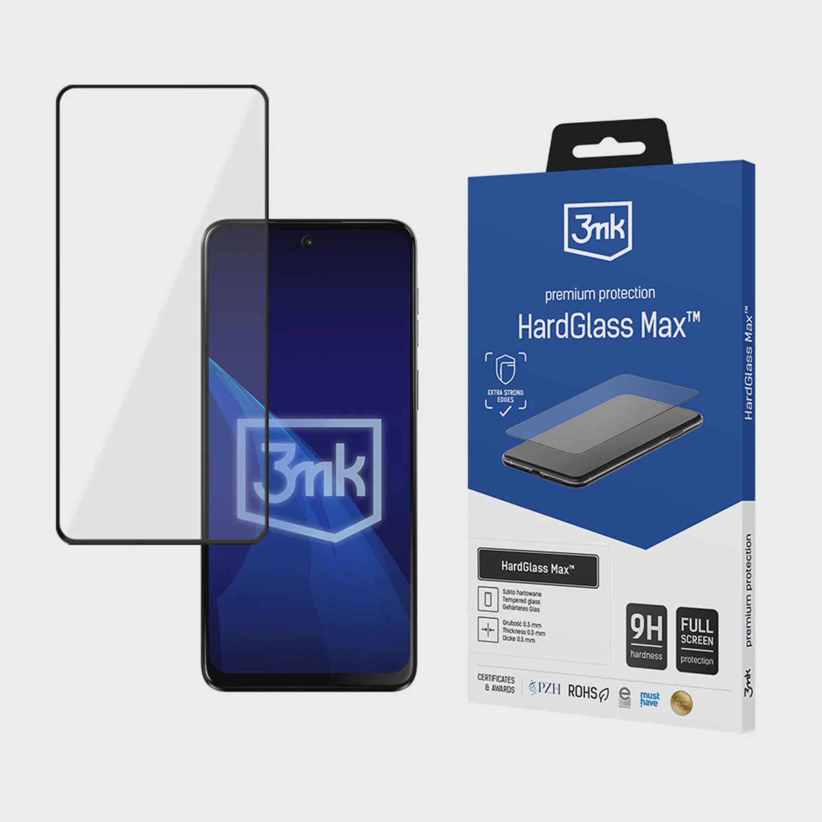 Förstärkt härdat glas med full täckning 3mk HardGlass Max Black för Motorola Moto G55 5G