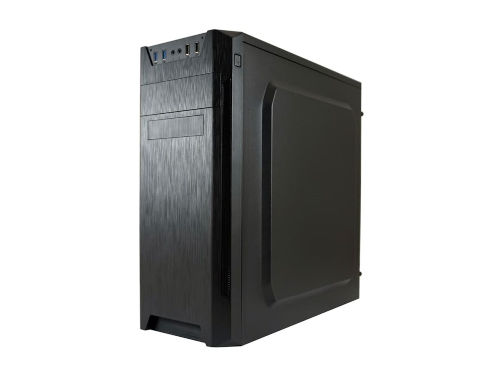 LC Power Classic 7040B - Mid tower - ATX - ingen strömförsörjning - svart, borstad aluminiumsvart - USB/ljud