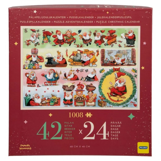Mauri Kunnas Pusselkalender Jultomtar