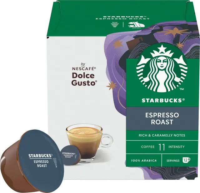Starbucks espresso Roast kaffekapslar By Nescafe Dolce gusto