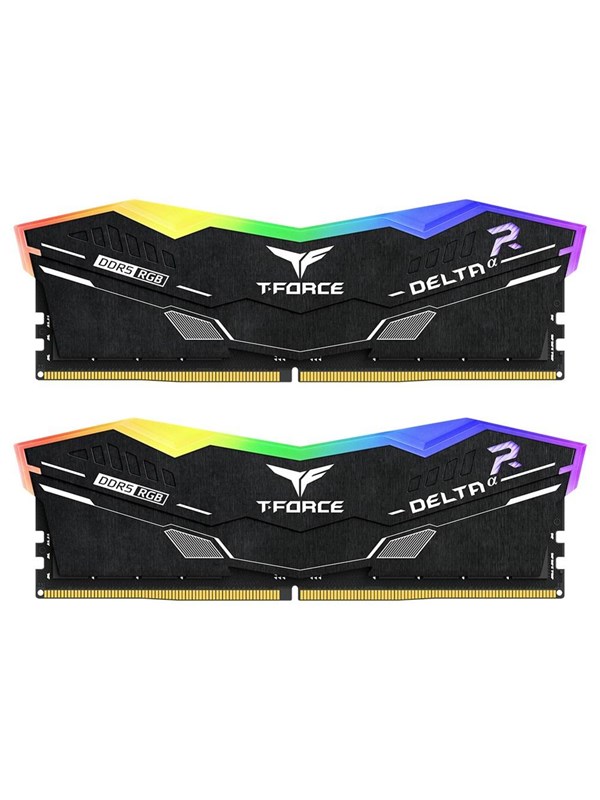 Team Group T-Force Deltaα RGB DDR5-6000 - 32GB - CL30 - Dual Channel (2 pcs) - AMD EXPO - Svart med RGB