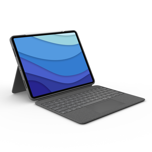 Logitech Combo Touch, grå iPad Pro 12,9" Smart Connector Qwerty nordisk