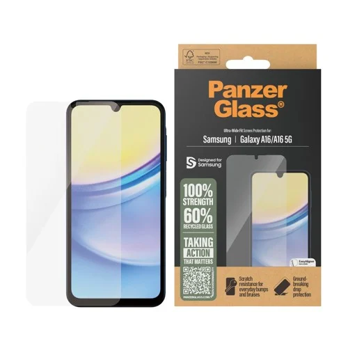 PanzerGlass Samsung Galaxy A16/A16 5G skärmskydd Ultra-Wide Fit