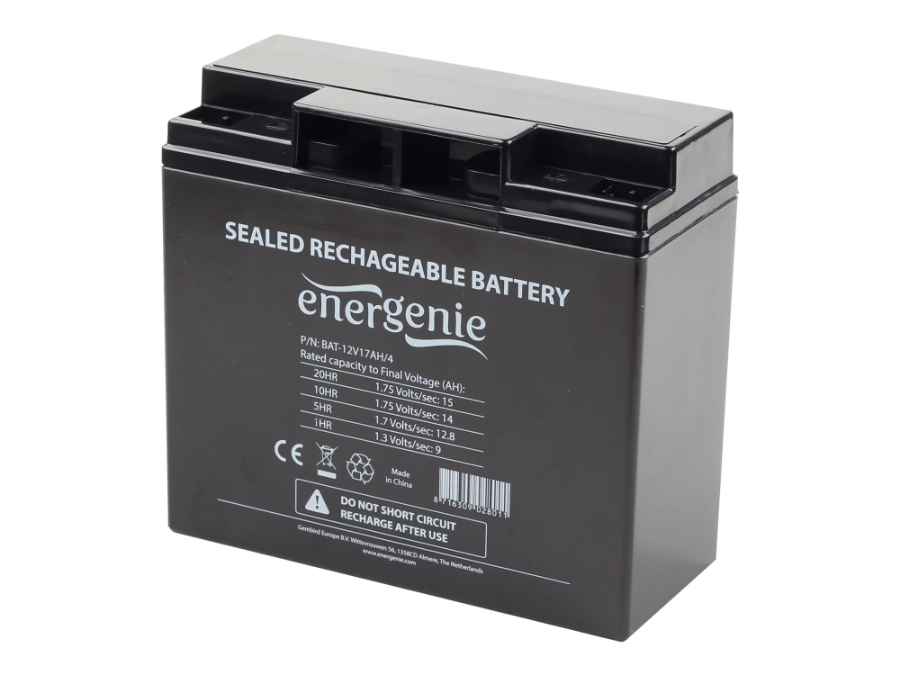 Gembird BAT-12V17AH/4 - UPS-batteri - 1 x batteri - 17 Ah