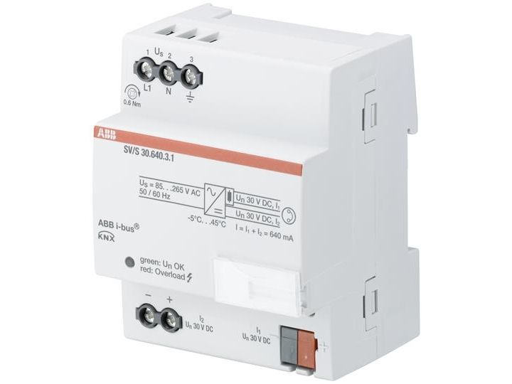 KNX Strømforsyning 640mA mdrc Sv/S30.640.3.1