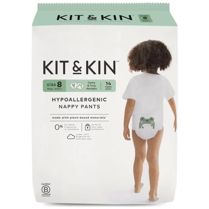 Kit & Kin Hypoallergena Byxblöjor/Pull Ups Storlek 8 Maxi (19+ kg) 14 st