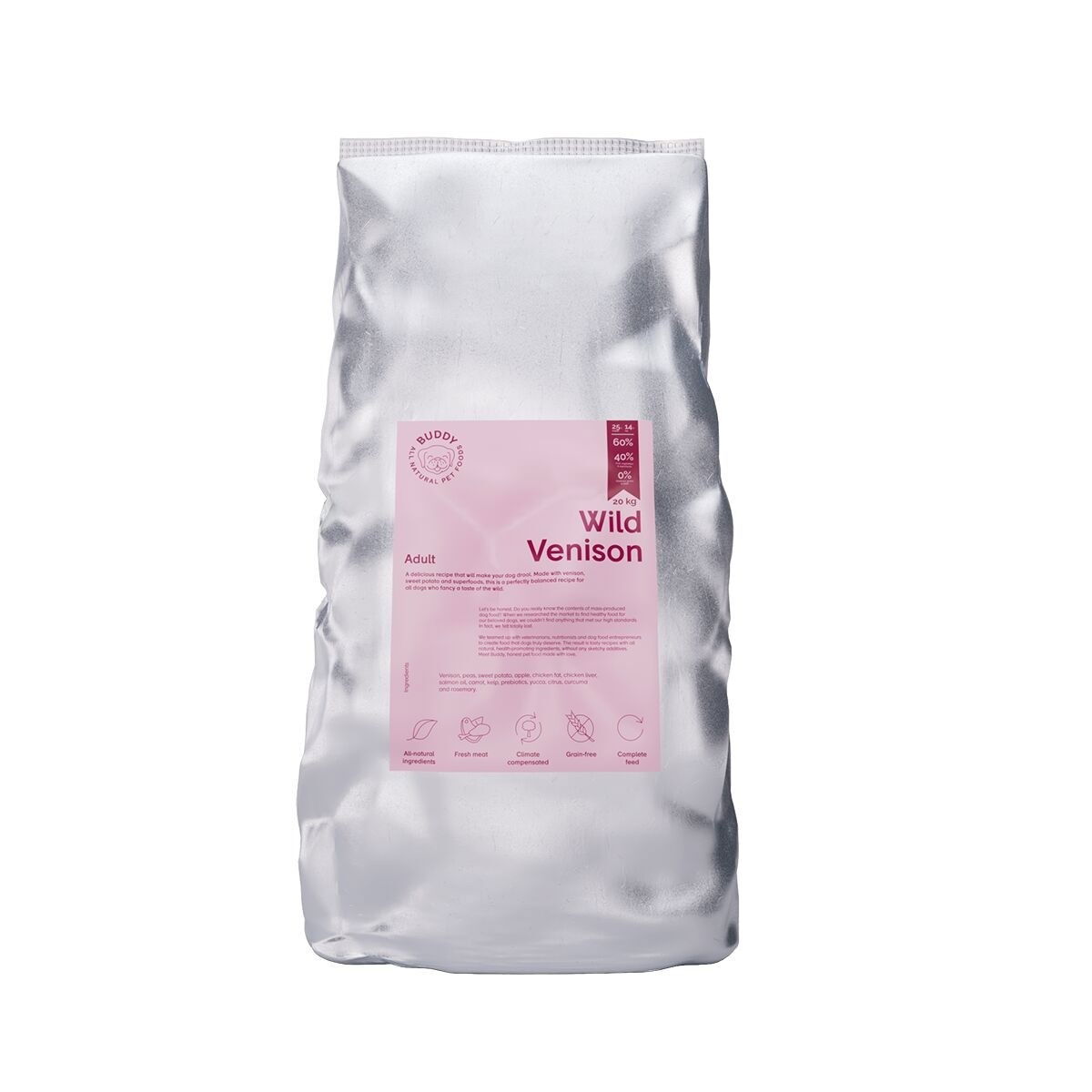 Buddy Wild Venison Torrfoder till Hund 17 kg