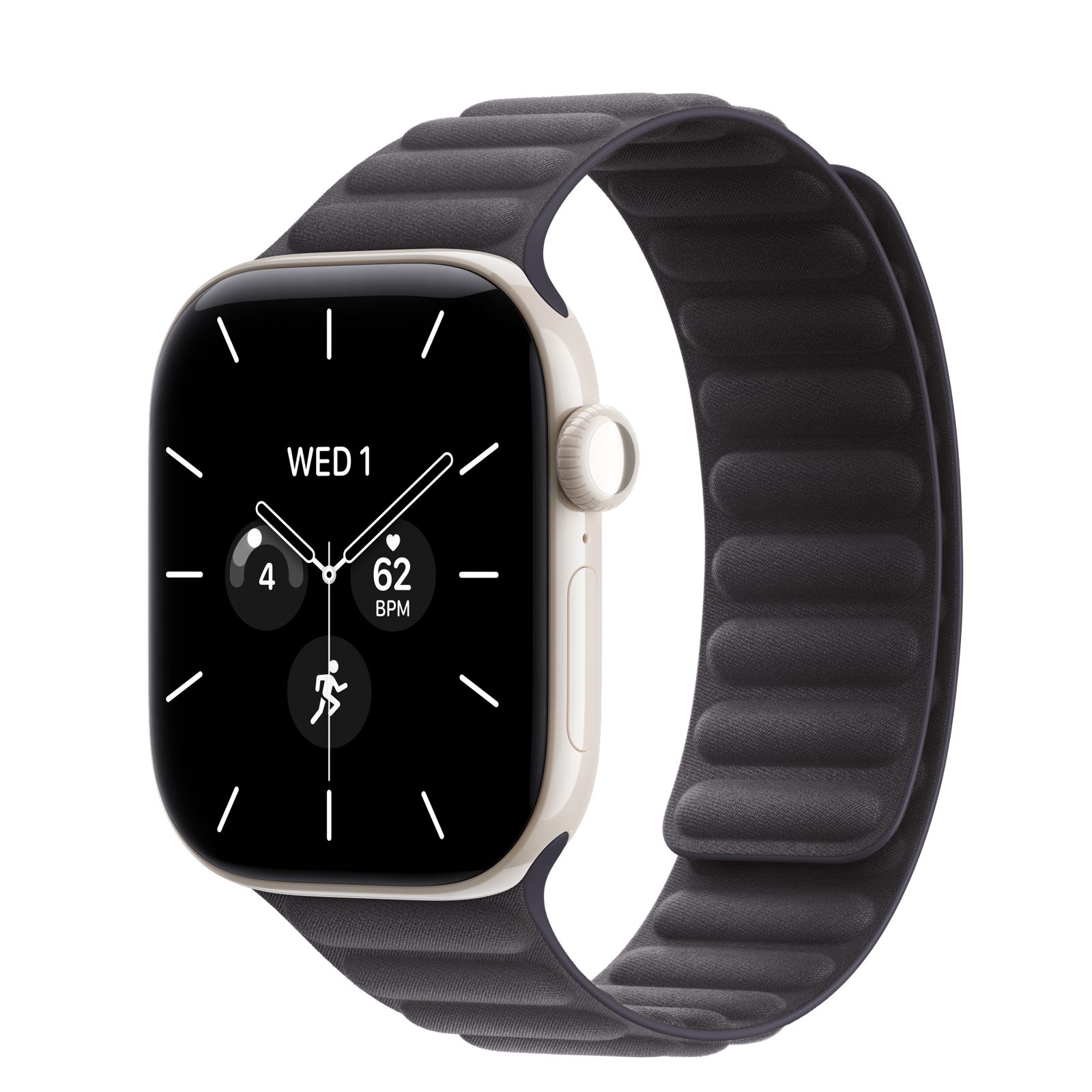 Apple Watch Series 12 (GPS + Cellular) • Keramikboett pärlvit, 42 mm • Magnetlänk midnatt