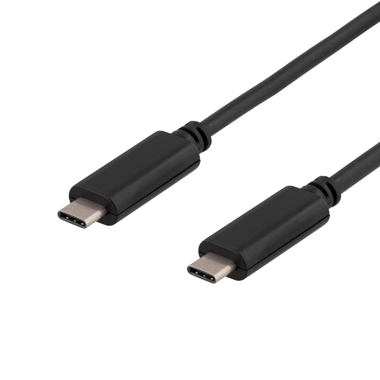USB-C 3.1-kabel Gen1 Typ C ha till C ha, 1 meter, 10W PD, Deltaco, svart, bild 3