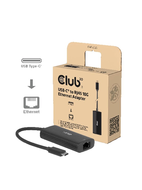 Club 3D CAC-2531 USB‑C to RJ45 10G Ethernet Adapter M/F