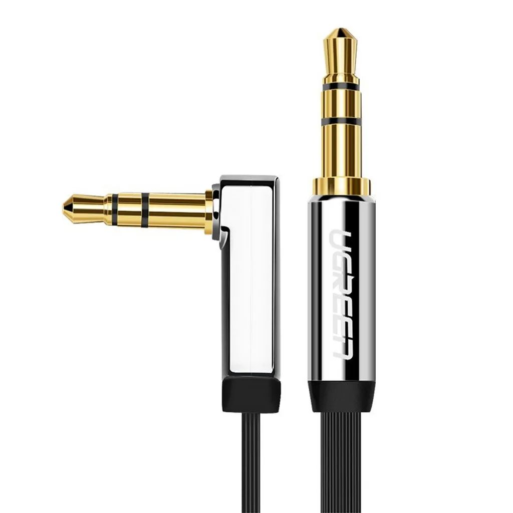 UGREEN AV112 3,5mm ljudkabel vinklad, 1m – svart