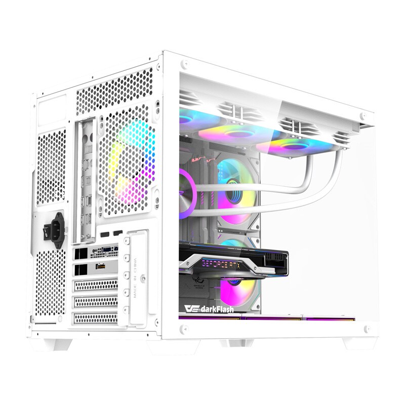 Darkflash B275 PRO Computer Case + 6 Fans - Chassi - Vit, bild 4