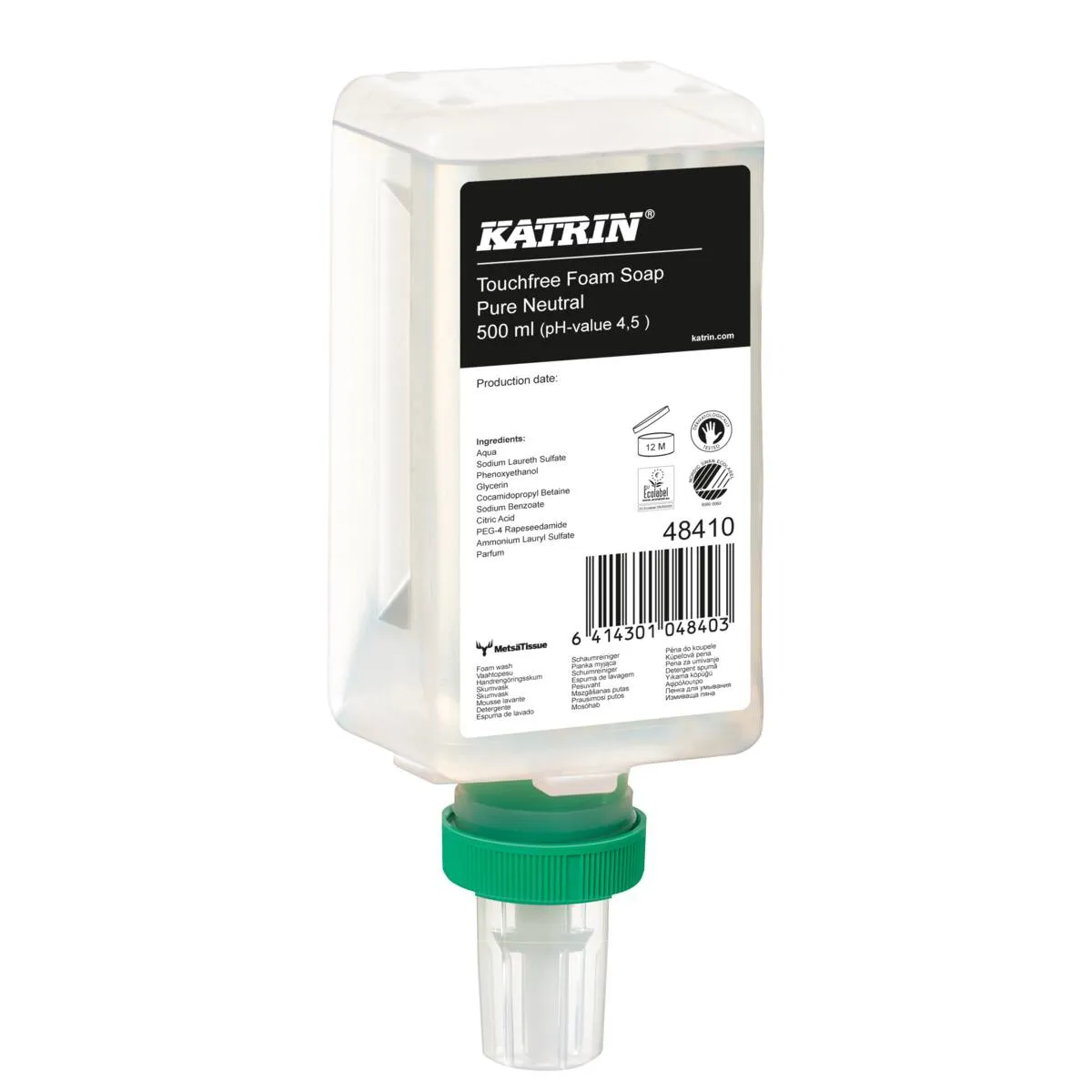 Skumsæbe Katrin Natural 0,5 ltr. parfumefri til elektronisk dispenser