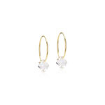 Blomdahl Golden Titanium Ear Ring 14 mm, Bicone 6 mm Crystal