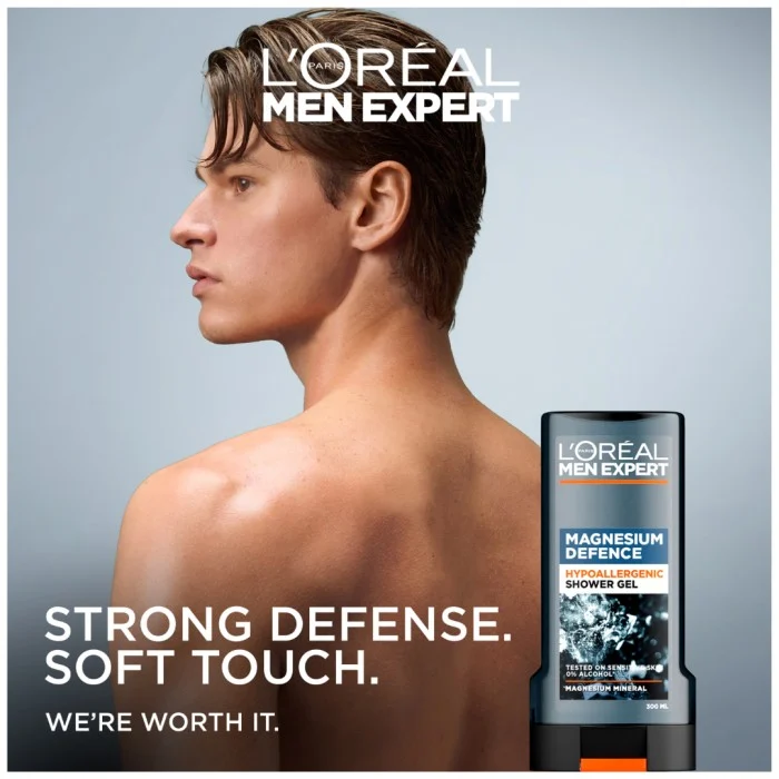 L'Oréal Paris Men Expert Shower Gel Magnesium Defence Hypoallergenic Shower Gel 300 ml, bild 2
