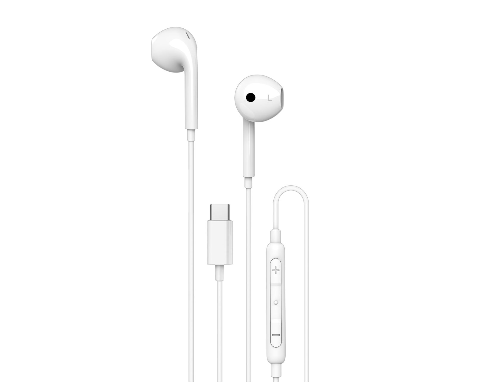 Unisynk USB-C in-ear-hörlurar (vita), bild 4