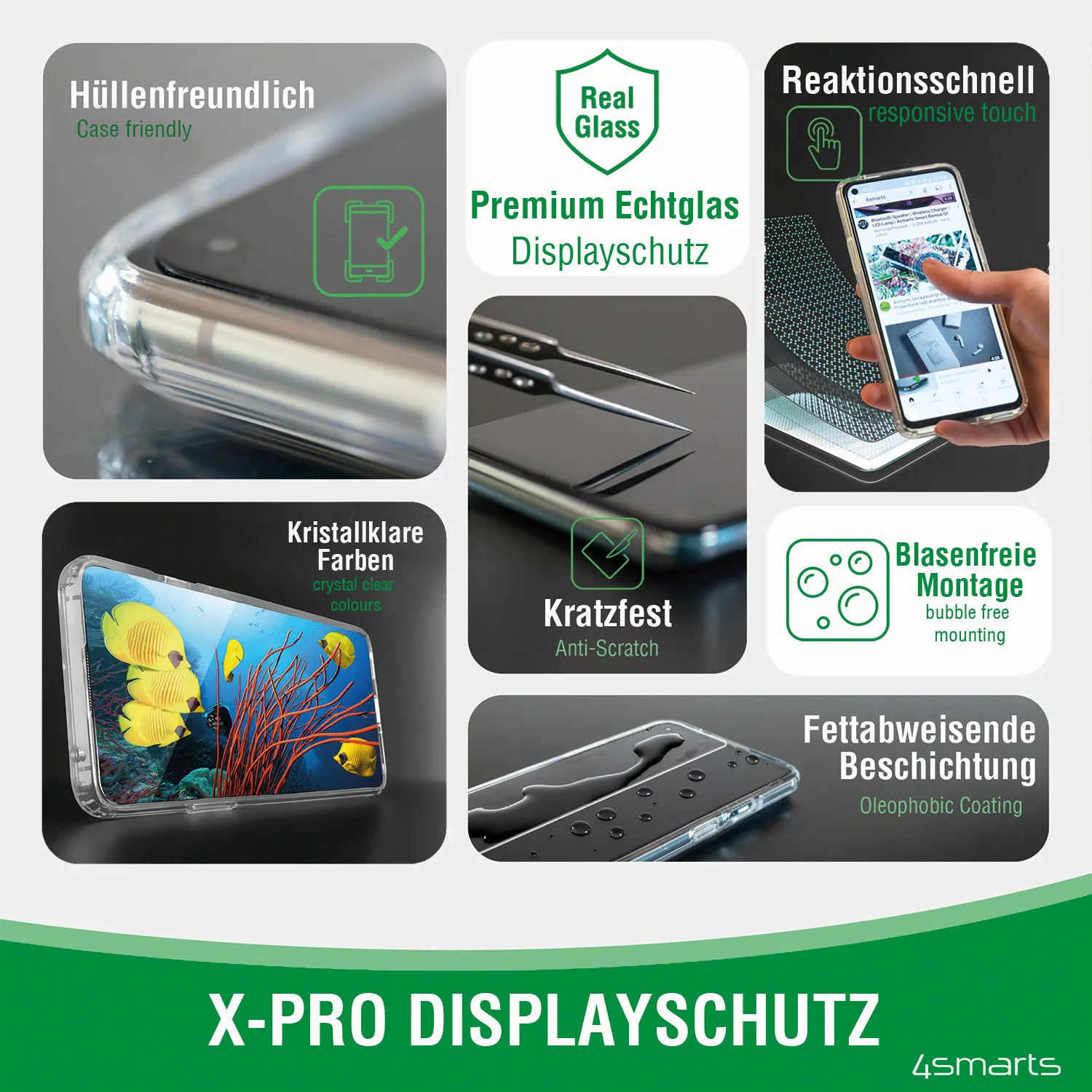 4smarts Second Glass X-Pro - Skärmbeskytter för mobiltelefon - 2,5D - glas - Krystalklar - för Apple iPhone 13, 13 Pro, 14, bild 2