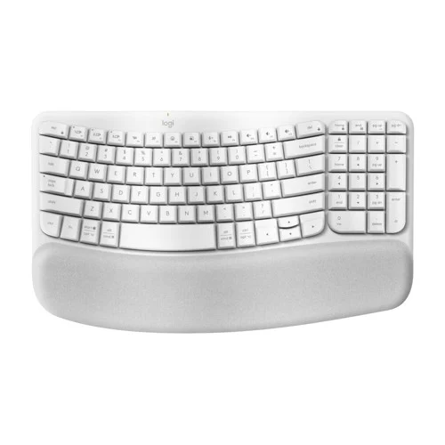 Logitech Wave Keys Ergo trådlöst tangentbord, vit, bild 2