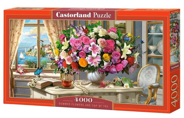 Castorland Summer Flowers and Cup of Tea 4000 pcs, 4000 styck, Konst, 9 År