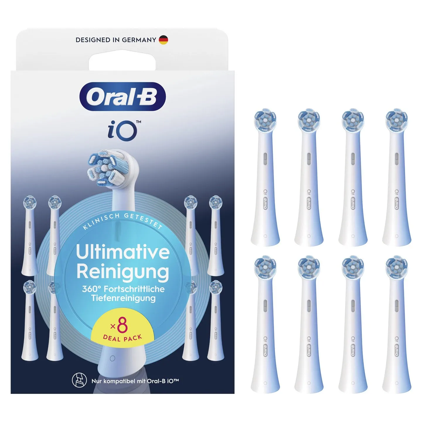 Oral-B iO Series Ultimate Cleaning tandborsthuvuden - Vita - 8-pack