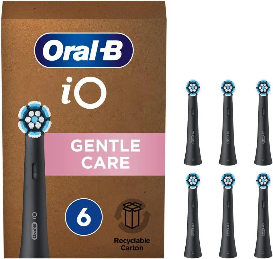 Oral-B iO Series Gentle Care Tandborsthuvuden - Svart - 6-pack