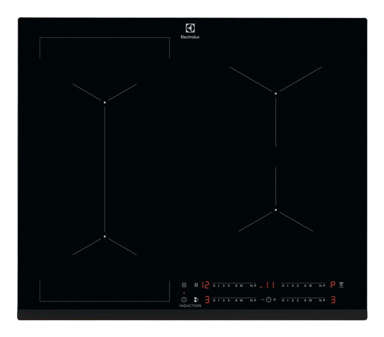 Electrolux HOB654F, Svart, Inbyggnad, 59 cm, Zon induktionshäll, Keramik, 4 zon(er)