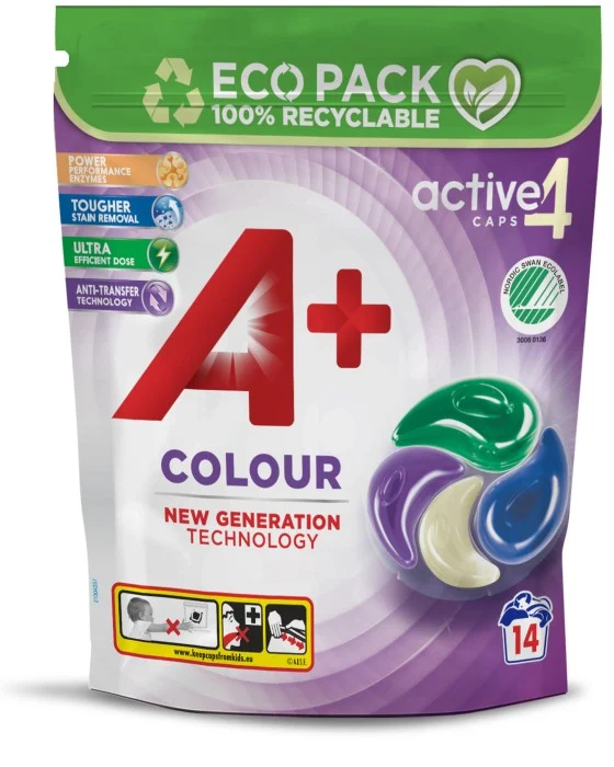 A+ Colour Active4 tvättkapslar 14 st