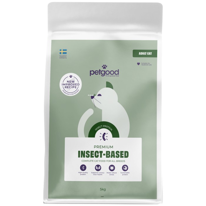 Petgood Insektsbaserat helfoder för vuxna katter 5 kg