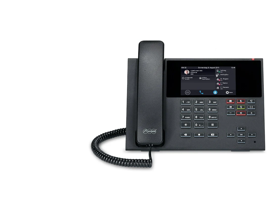 Auerswald COMfortel D-400 - VoIP-telefon med nummerpresentation/samtal väntar - 3-riktad samtalsförmåg - SIP, RTP, SRTP, SIPS - 6 linjer - svart