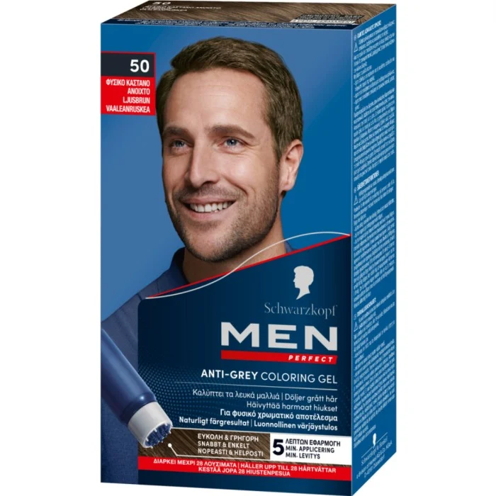 Schwarzkopf Men Perfect Anti-Grey Coloring Gel 50 Light Brown, bild 2