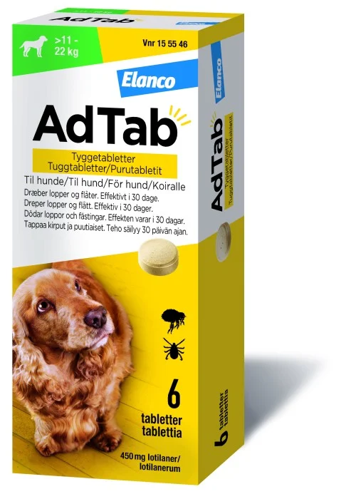 AdTab 450 mg tuggtabletter för hund (>11-22 kg) 6 st