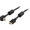 Deltaco Vinklad HDMI Kabel High Speed with Ethernet, 4K, Ultra HD i 60Hz - Svart - 0.5m