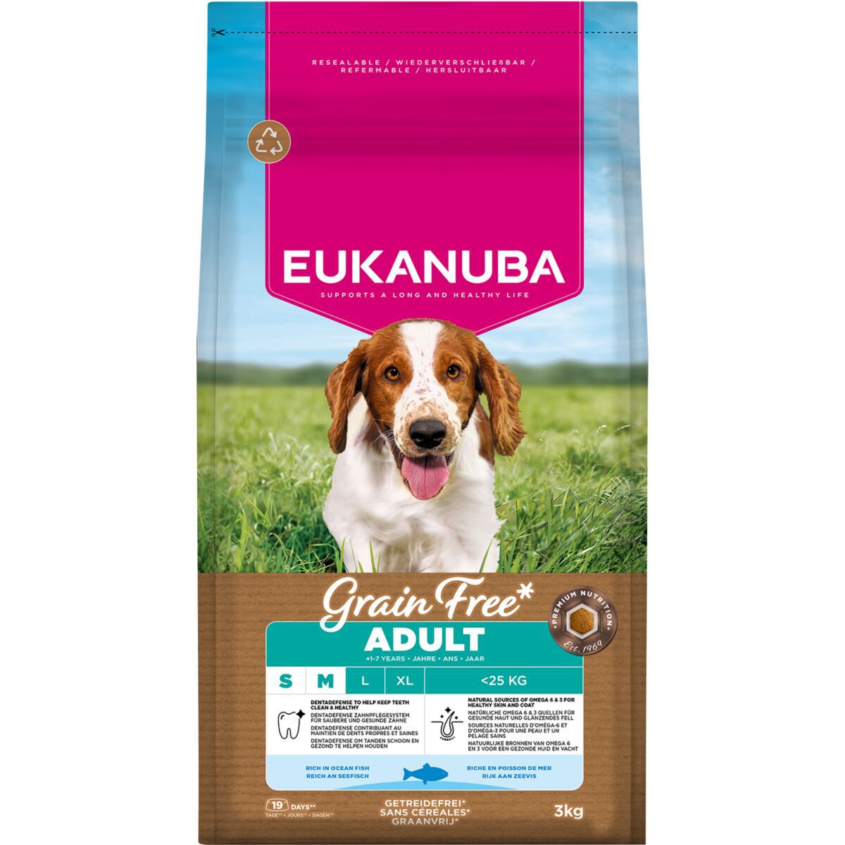 Eukanuba Dog Grain Free Adult Small & Medium Breed Ocean Fish Torrfoder till Hund 3 kg