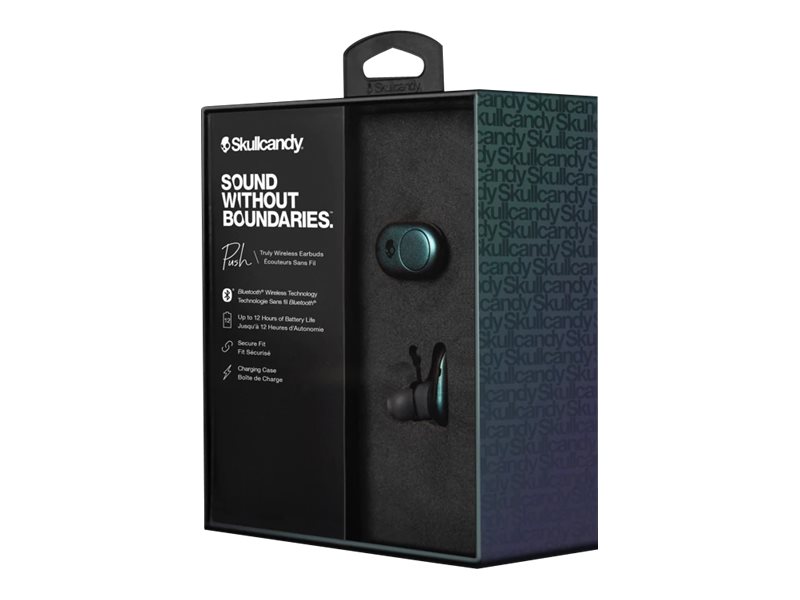 Skullcandy Push - True wireless-hörlurar med mikrofon - inuti örat - Bluetooth - svart, mörkgrå