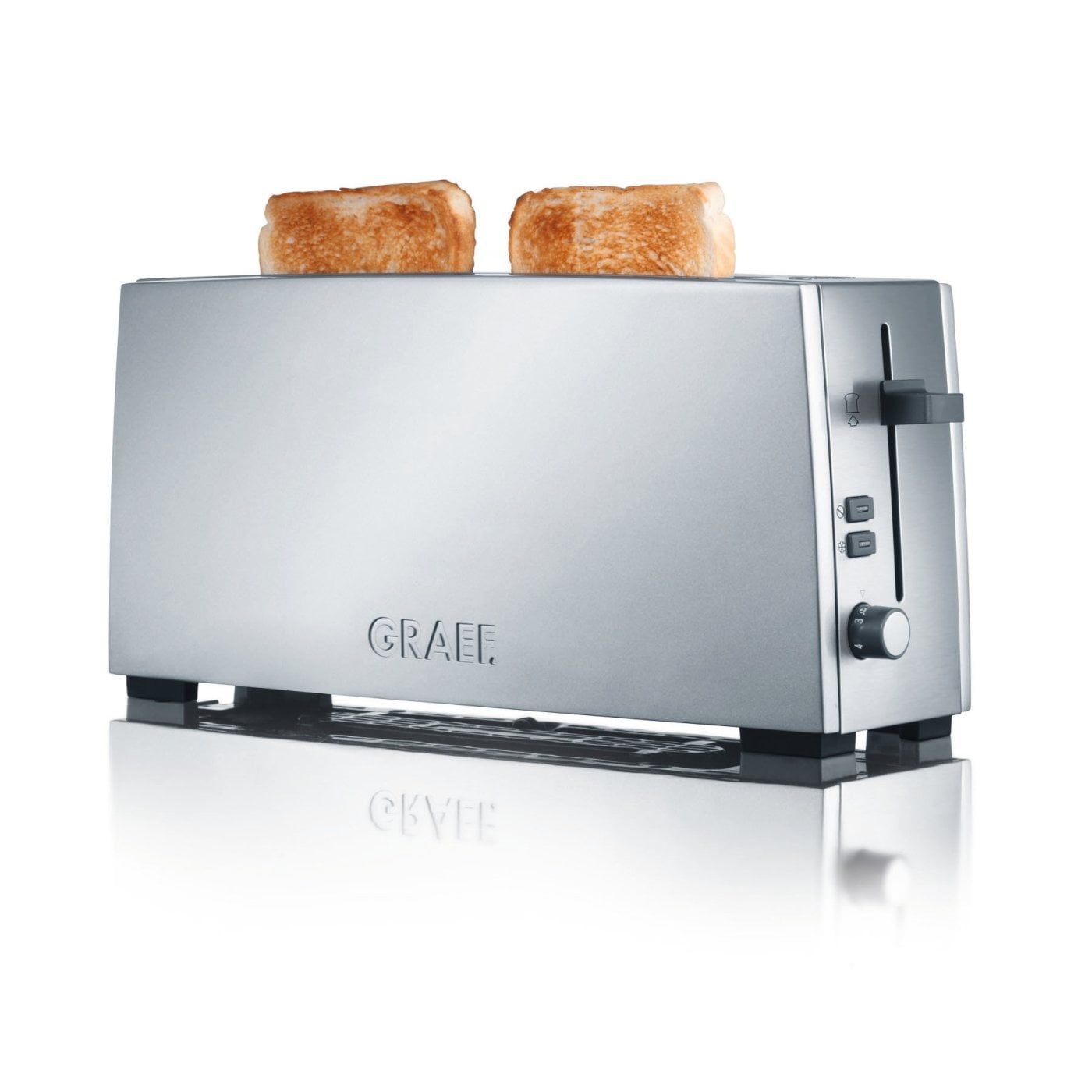 Graef TO 90, 2 skivor, Rostfritt stål, 880 W, 230 V, 2,6 kg, 350 x 115 x 180 mm