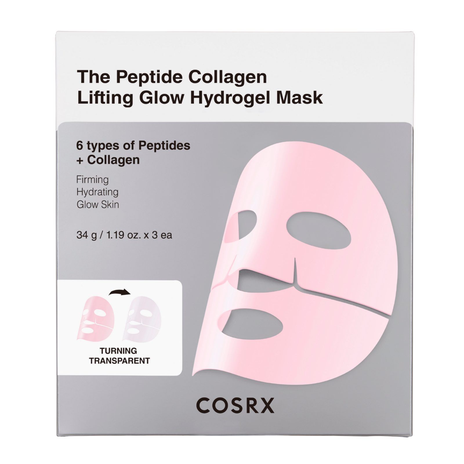 COSRX Peptide Glow Hydrogel Mask 3 pcs